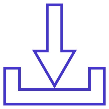 Yüklemeler ince çizgi vektör simgesi