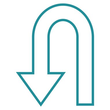 Dönüş Oku kontur vektör simgesi