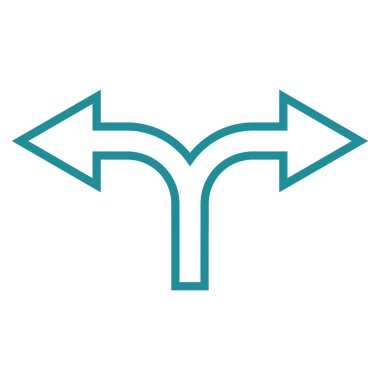 Split ok sol sağ kontur vektör simgesi