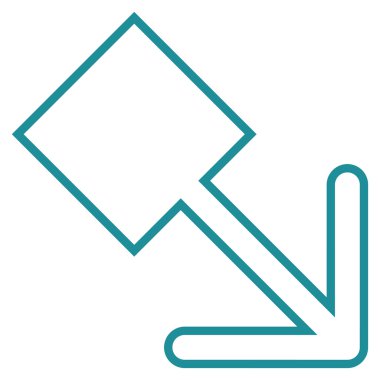 Anahat vektör simgesi aşağı sağa çekin