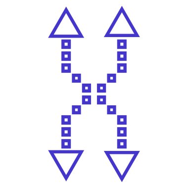 Shuffle okları dikey kontur vektör simgesi