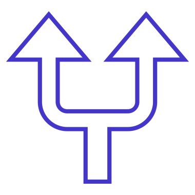 Kontur vektör simge yukarı ok bölme