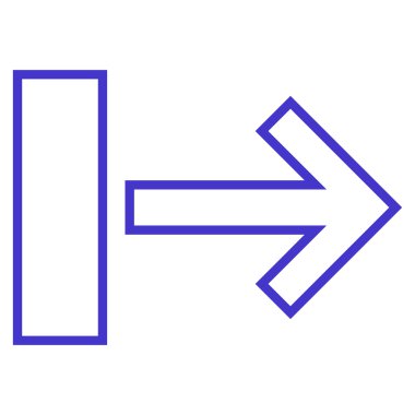 Çekme oku sağ kontur vektör simgesi