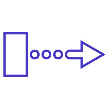 Çekme oku sağ kontur vektör simgesi