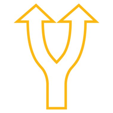 Anahat vektör simge yukarı çatallanma ok