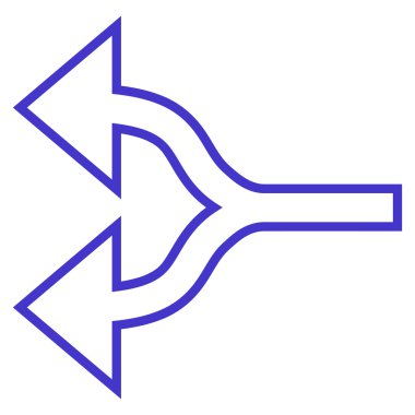 Split oklar sol anahat vektör simgesi