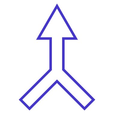 Kontur vektör simge yukarı ok birleştirmek