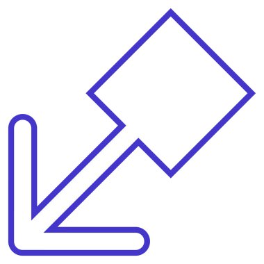 Anahat vektör simgesi aşağı sola çekin