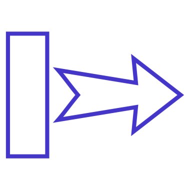 Çekme oku sağ kontur vektör simgesi