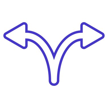 Split ok sol doğru anahat vektör simgesi