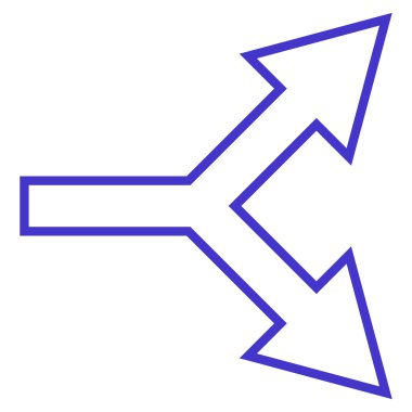 Kavşak ok sağ kontur vektör simgesi