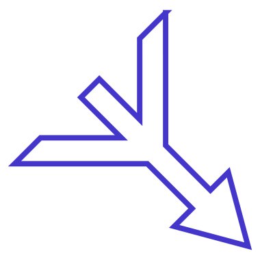 Anahat vektör simgesi aşağı ok sağ birleştirme