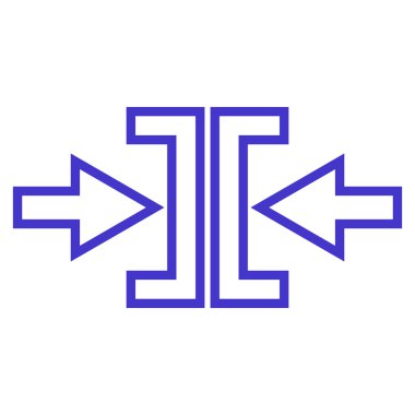 Basınç okları yatay anahat vektör simgesi