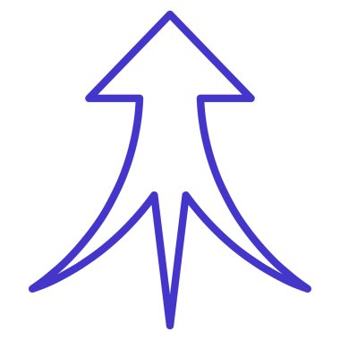 İnce çizgi vektör simge yukarı ok birleştirme