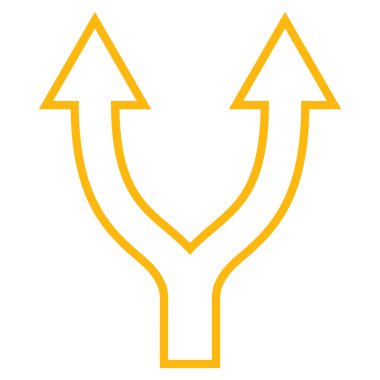 İnce çizgi vektör simge yukarı çatallanma ok