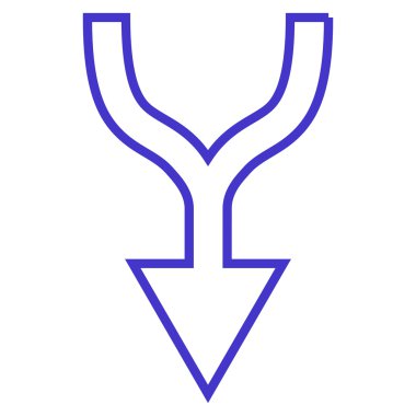 Kontur vektör simgesi aşağı ok birleştirme