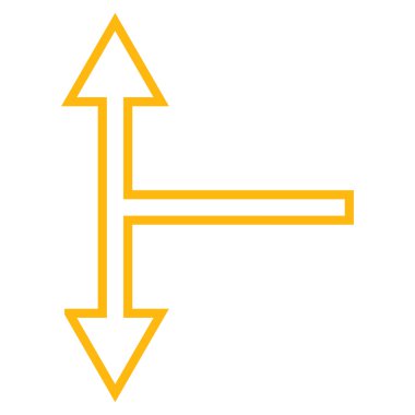 İnce çizgi vektör simgesi aşağı yukarı çatallanma ok