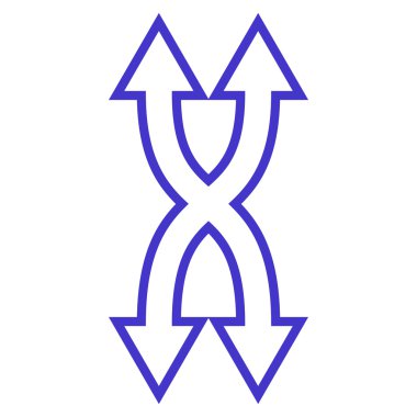 Shuffle okları dikey anahat vektör simgesi