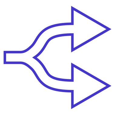 Kontur vektör simgesi sağ birleşim ok