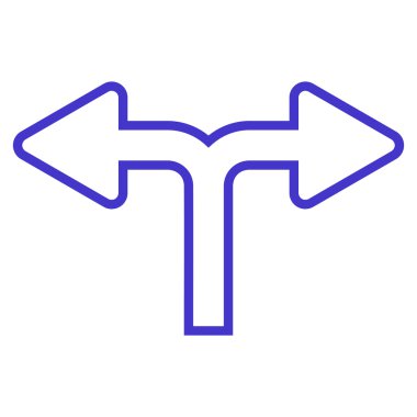 Split ok sol sağ kontur vektör simgesi