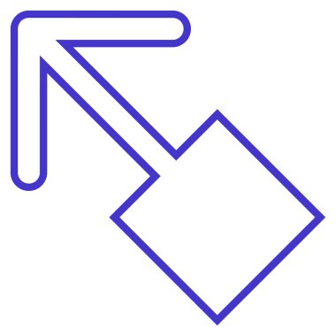 İnce çizgi vektör simge sol çekin