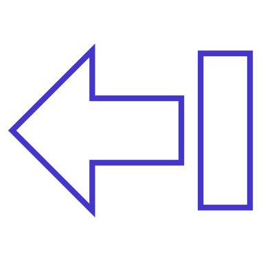 Ok sol kontur vektör simgesi çekin