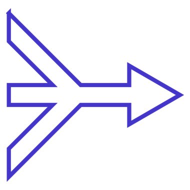 Ok birleştirme sağ kontur vektör simgesi