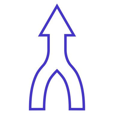 İnce çizgi vektör simge yukarı ok birleştirmek