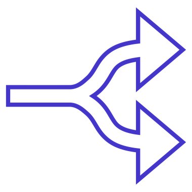 Split okları doğru anahat vektör simgesi