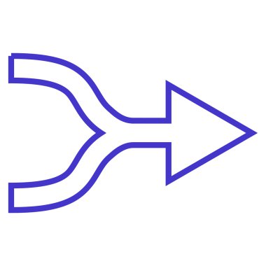 Ok sağ anahat vektör simgesi birleştirme