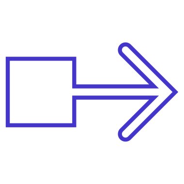 Çekme oku sağ kontur vektör simgesi