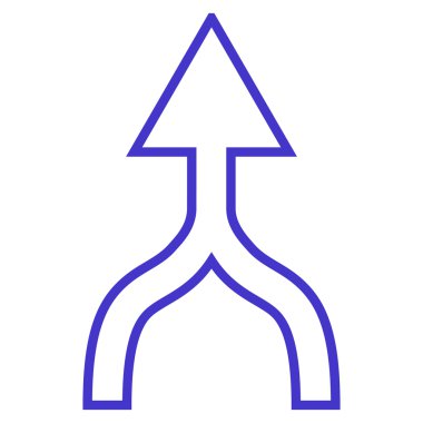 İnce çizgi vektör simge yukarı ok birleştirmek