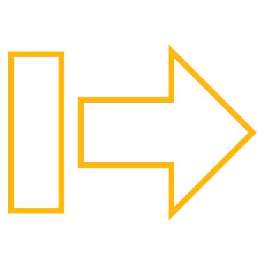 Çekme oku sağ kontur vektör simgesi