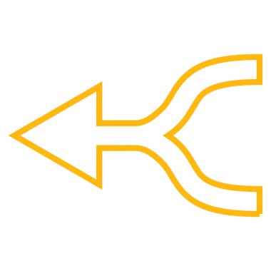 Ok sol anahat vektör simgesi birleştirme