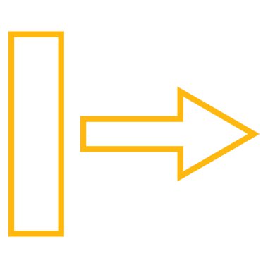 Çekme oku şu ince çizgi vektör simgesi