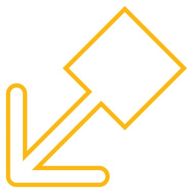 Kontur vektör simgesi aşağı sola çekin