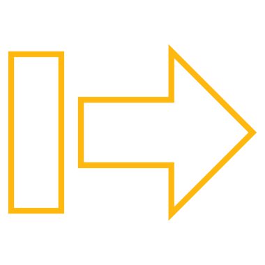 Çekme oku doğru anahat vektör simgesi