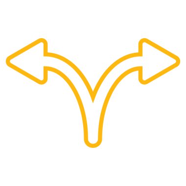 Split ok sol doğru anahat vektör simgesi