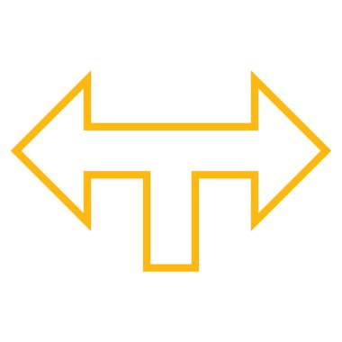 Kavşak ok sol sağ kontur vektör simgesi