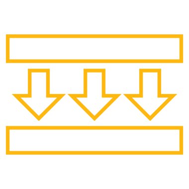 Basıncı aşağı ince çizgi vektör simgesi