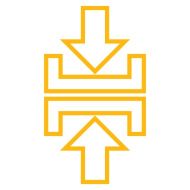 Basınç okları dikey anahat vektör simgesi