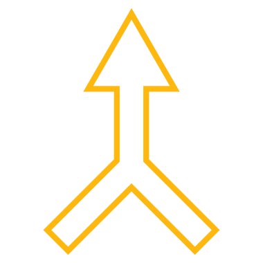 Anahat vektör simge yukarı ok birleştirmek