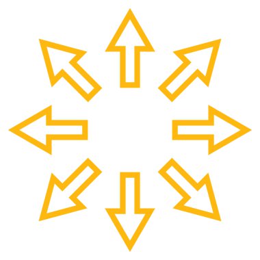 Oklar anahat vektör simgesini genişletin