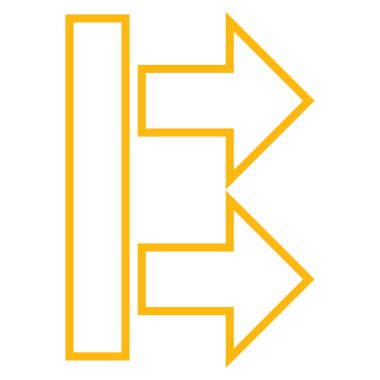 Oklar sağ kontur vektör simgesi hareket