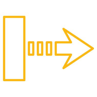 Çekme oku şu ince çizgi vektör simgesi