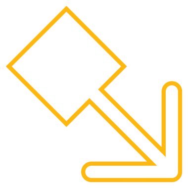 Anahat vektör simgesi aşağı sağa çekin