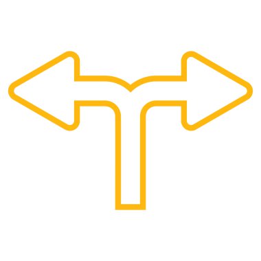 Split ok sol sağ kontur vektör simgesi