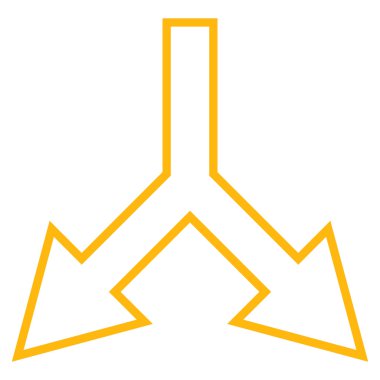 İnce çizgi vektör simgesi aşağı kavşak ok