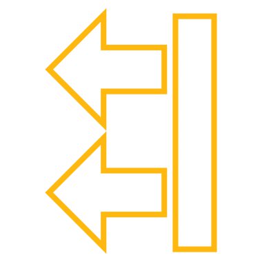 Taşı oklarını kontur vektör simge yaptı