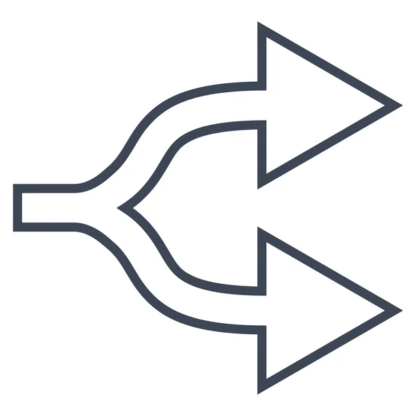 Стрілка перетину Стрілка праворуч Контур Векторна піктограма — стоковий вектор